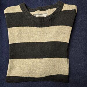 Men's Medium Brody Black and Grey Striped Sweater (21" PTP)